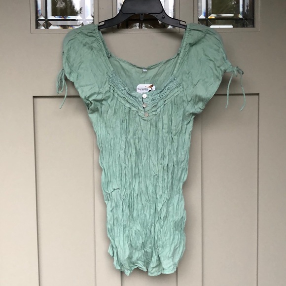 Light Turquoise Maui Boutique Blouse - Picture 1 of 7